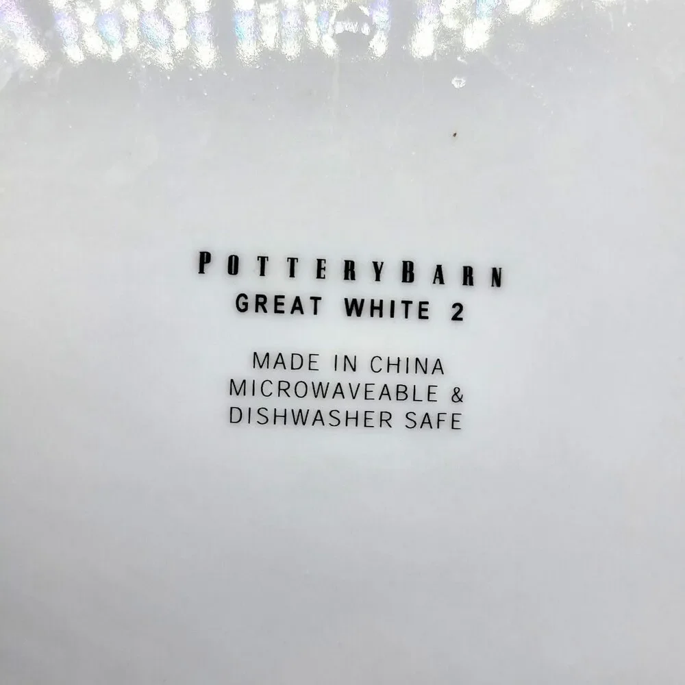Pottery Barn Great White 2 Rim Shape 12 1/4